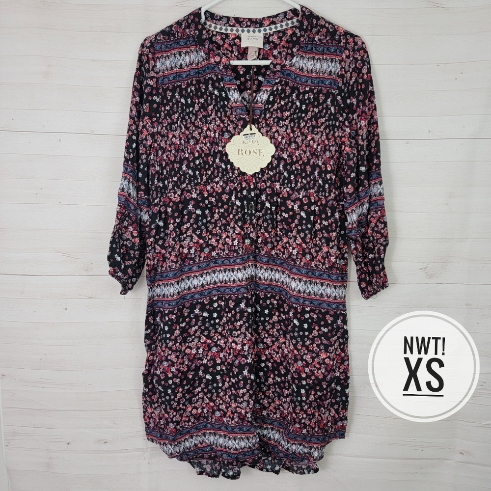 NWT XS Knox Rose Flowy Pink Print Dress